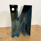 Vintage Yellow Iron Letter N, 1970s