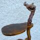 Brutalist shelf wood and vine holder vintage plant 1960