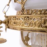 Brass chandelier from the first half of the 20th century.