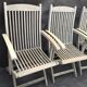 3 chaises de jardin pliantes vintage en teck River Han