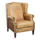 Cow leather wingback armchair with a beautiful timeless English look