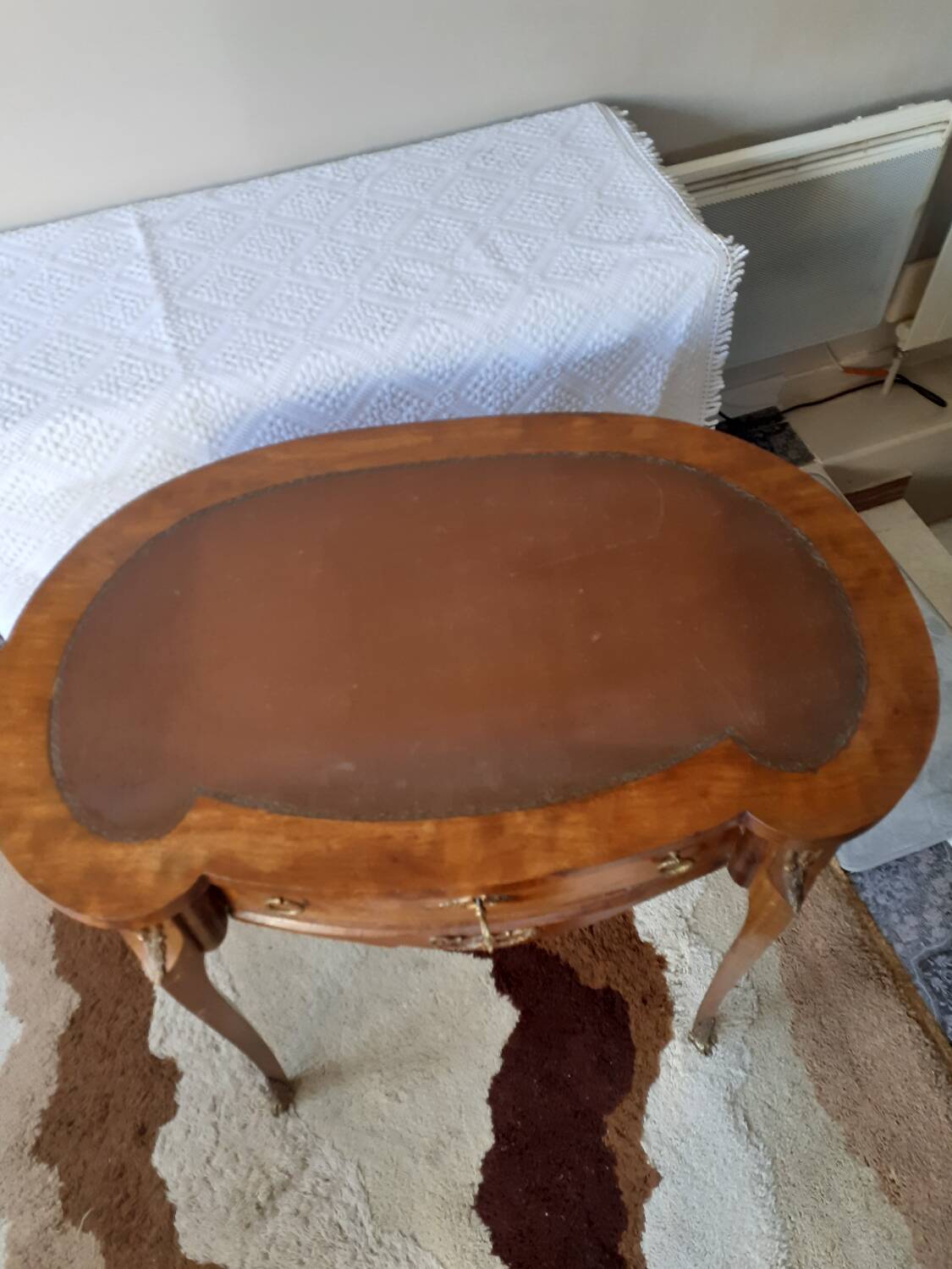 Louis XV style kidney desk with marquetry