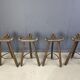 Mid century brutalist bar stools - set of 4, 1960s