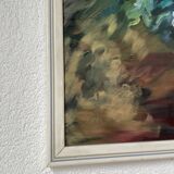 Oil canvas on wood flowers