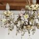 Lustre à décor de Fleurs en Porcelaine et pampilles