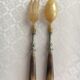 Old salad cutlery in horn and silver metal
