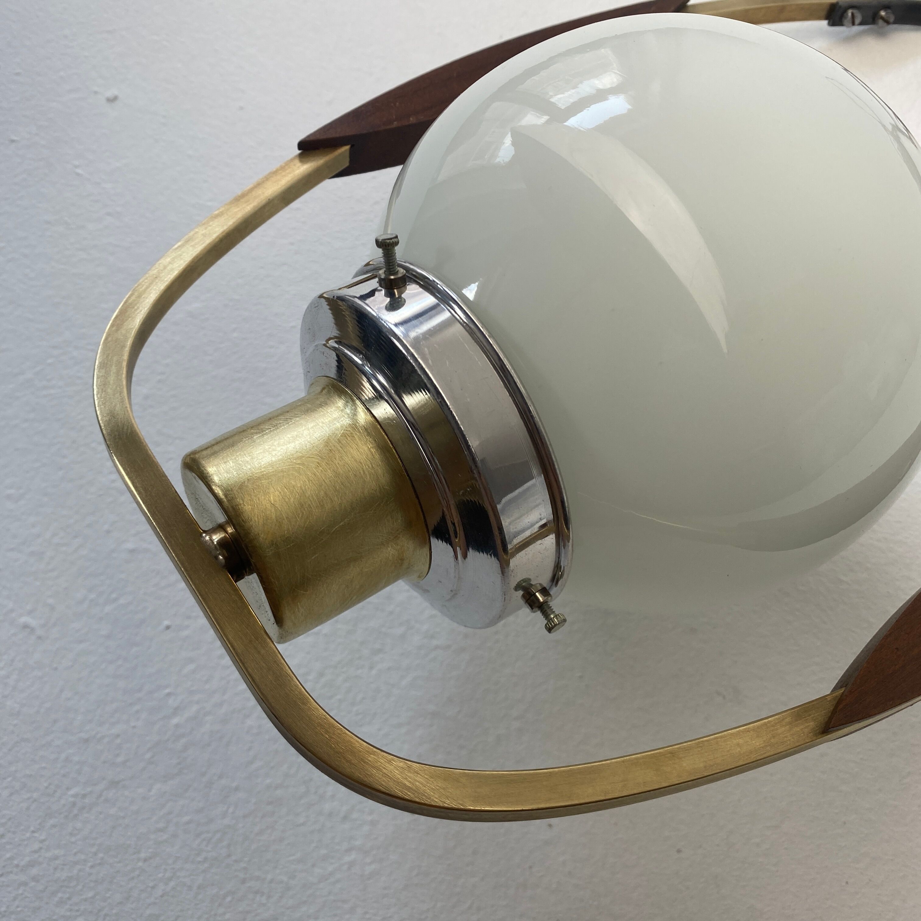 Old opaline pendant lamp 1950 vintage