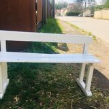 Couple of beautiful garden benches from a school '50s in beech and chain low folder
