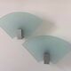 Pair of vintage sandblasted glass wall lights, Italy 1980s