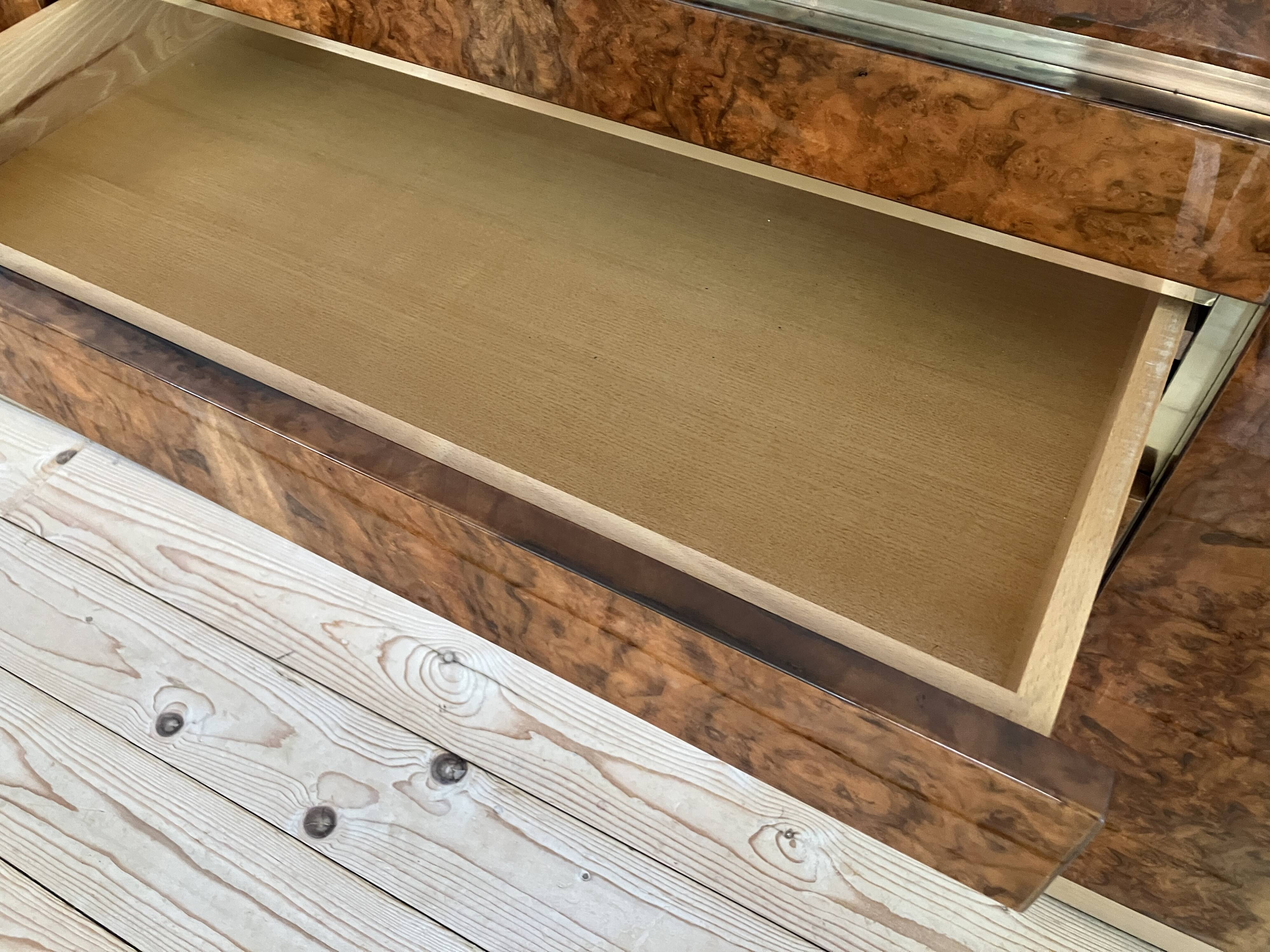 1970s sideboard in walnut burl