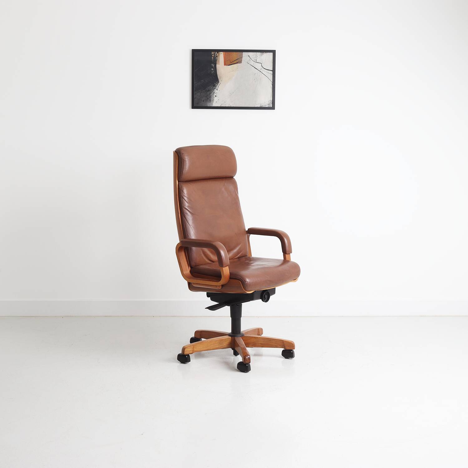 Fauteuil de bureau vintage en cuir