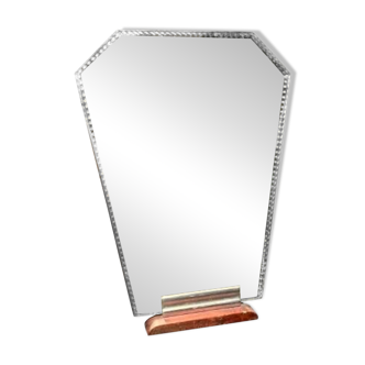 Mirror with wooden base
