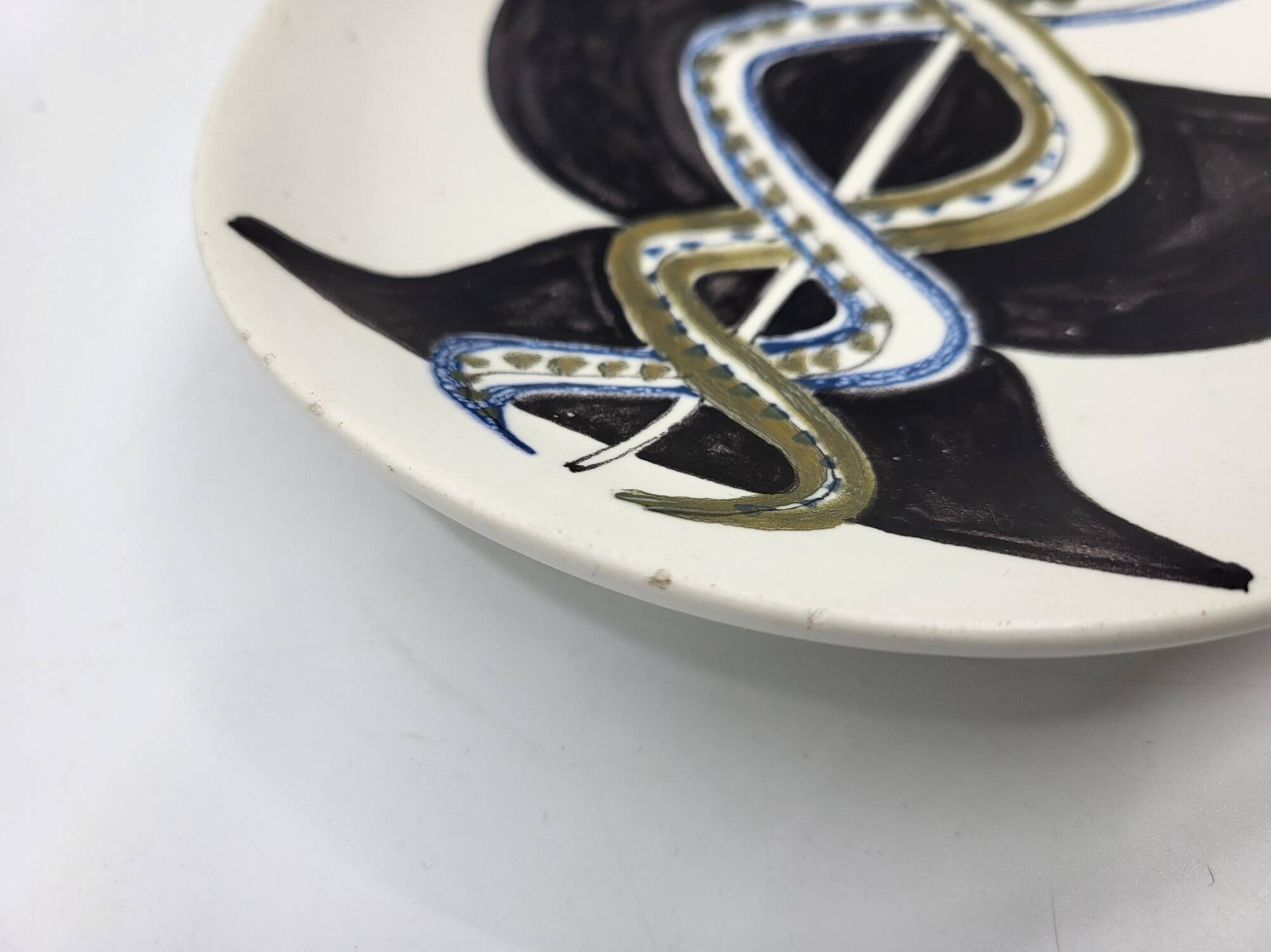 Cup Vide Poche Roger Capron Serpents decor ceramic France 1950