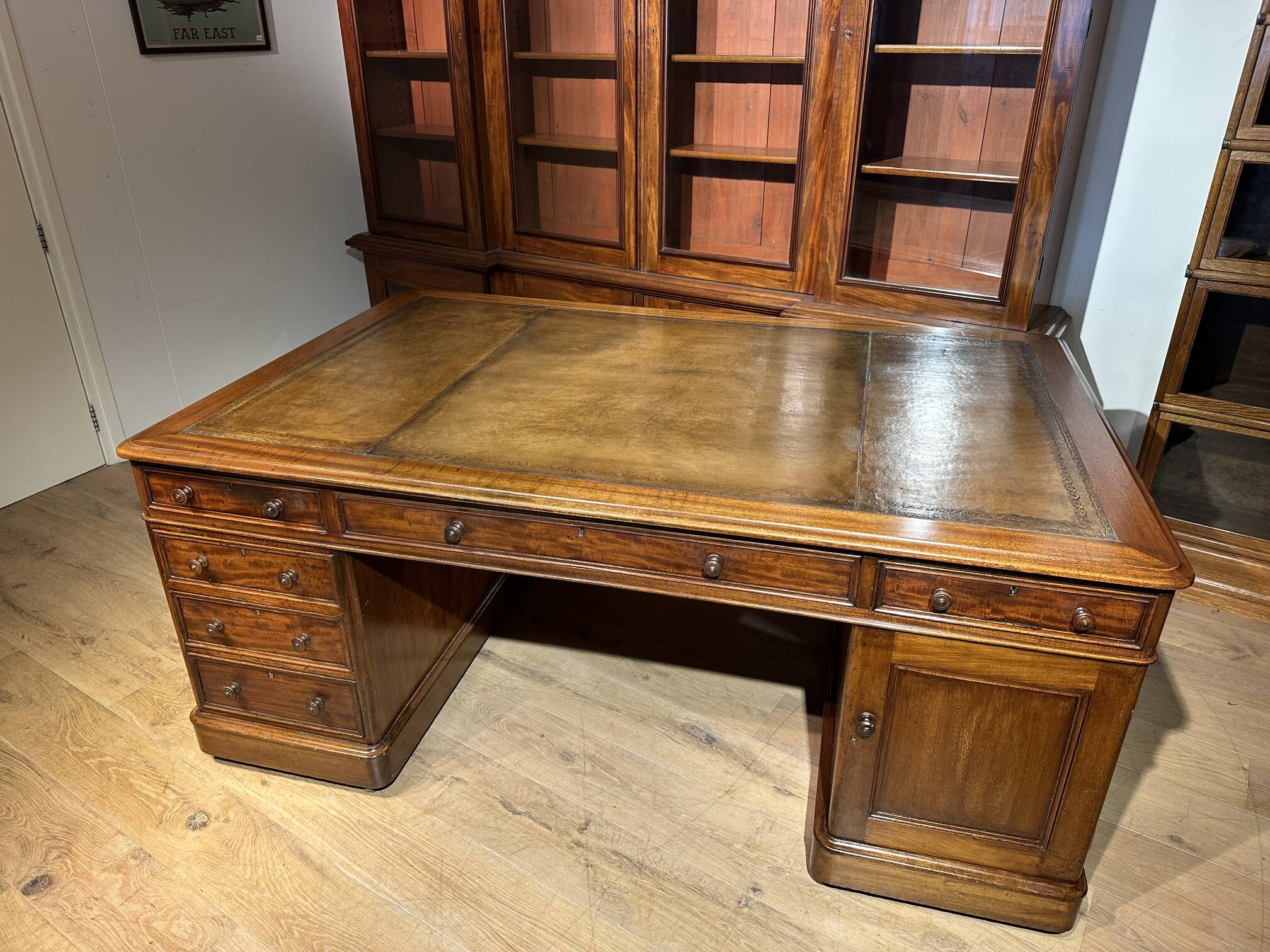 Large antique desk/partners desk