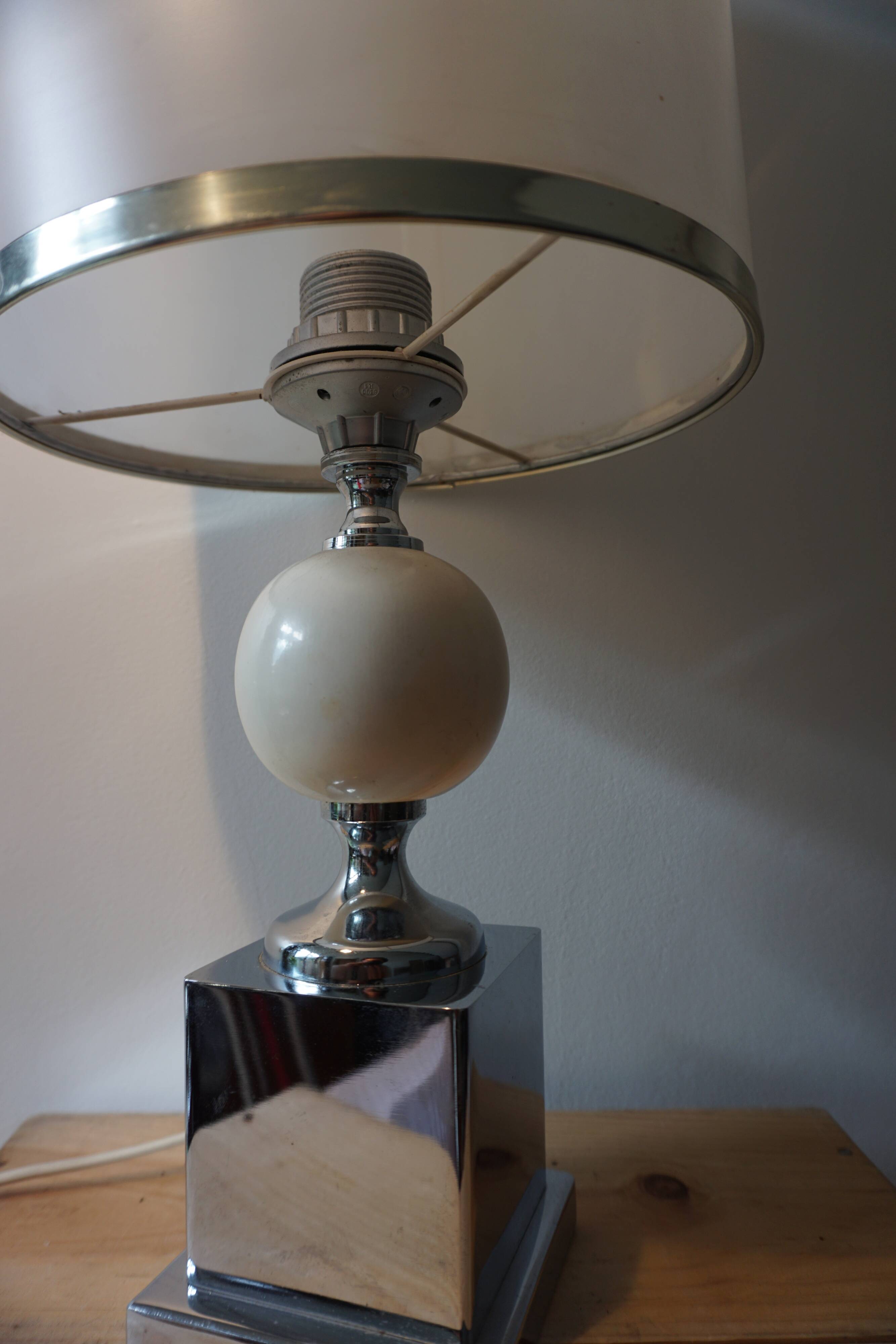 White lamp in the style of Philippe Barbier, 1970s