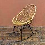Rattan shell armchair