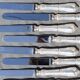 12 table knives in silver metal decor rocaille louis xv