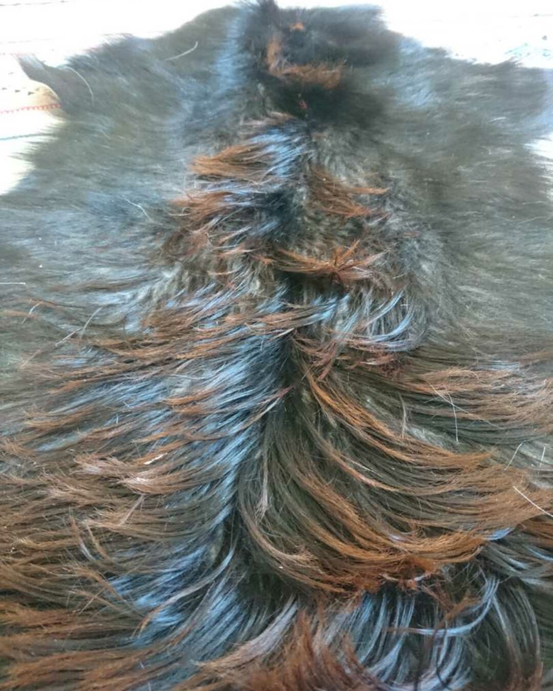 Natural goat black and brown skin 78x43cm