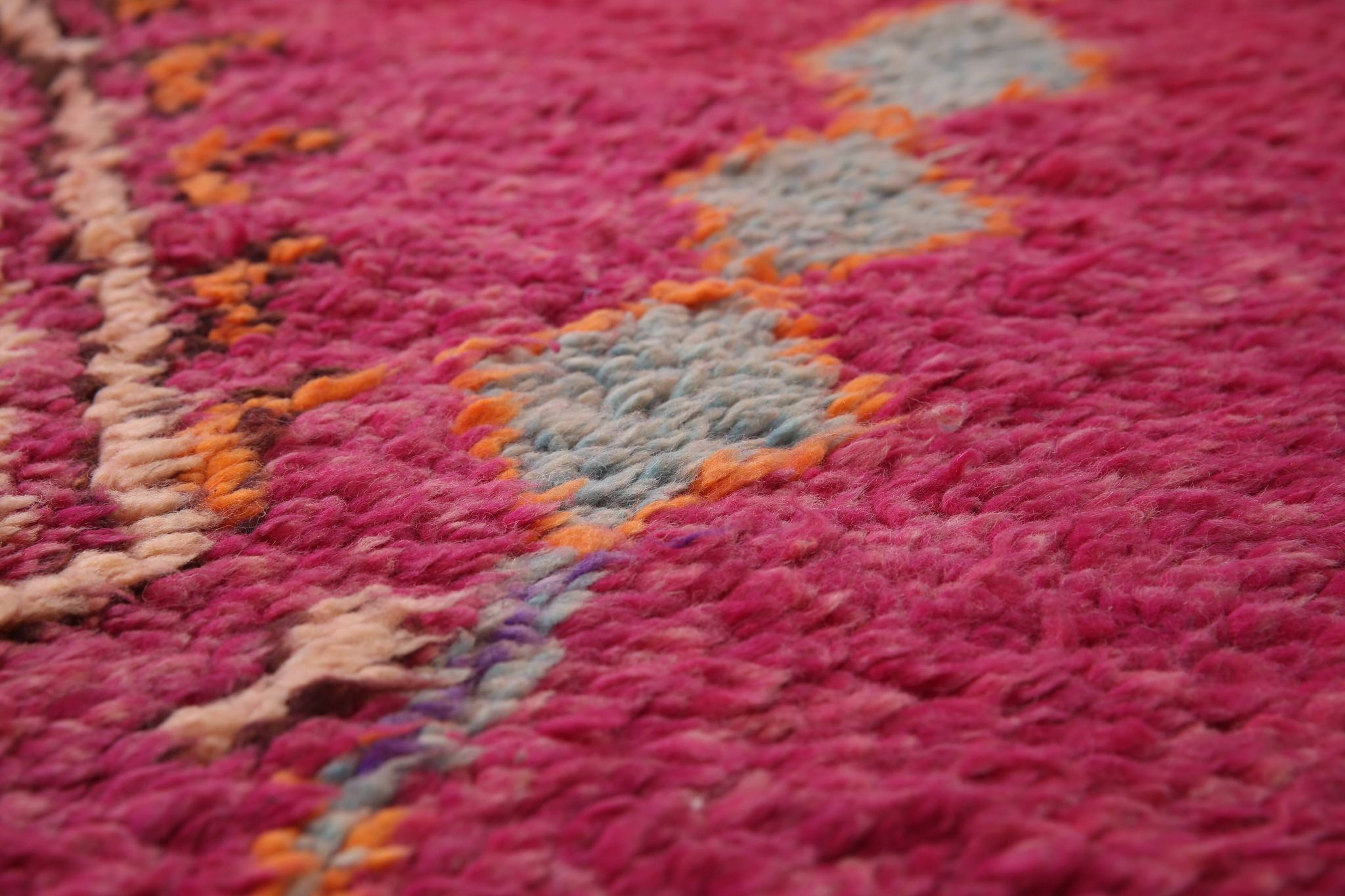 Large Burgundy Moroccan rug 196 x 472 cm - Vintage Moroccan Wool Rug Boho