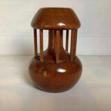 Varnished wooden candle holder