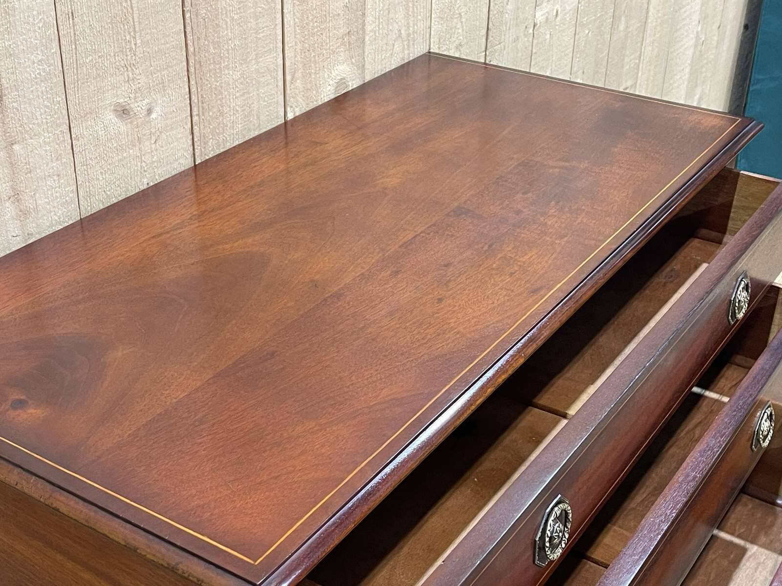 1950s English chest of drawers in mahogany