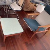 Arne Vodder FD 164 teak armchair and ottoman with footrest