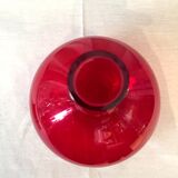 Bottle or onion red soliflore with vintage murano wooden cap