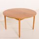 Danish Oak round dining table with one extension, 1970s