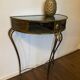 Vintage Regency Black and Gold Metal Console Hall Table, 1960s