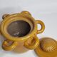 Vintage ceramic pot, ochre, with 8 handles