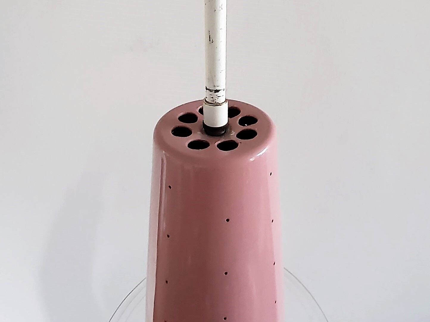 Pink conical pendant lamp from Evenblij, The Netherlands 1960's