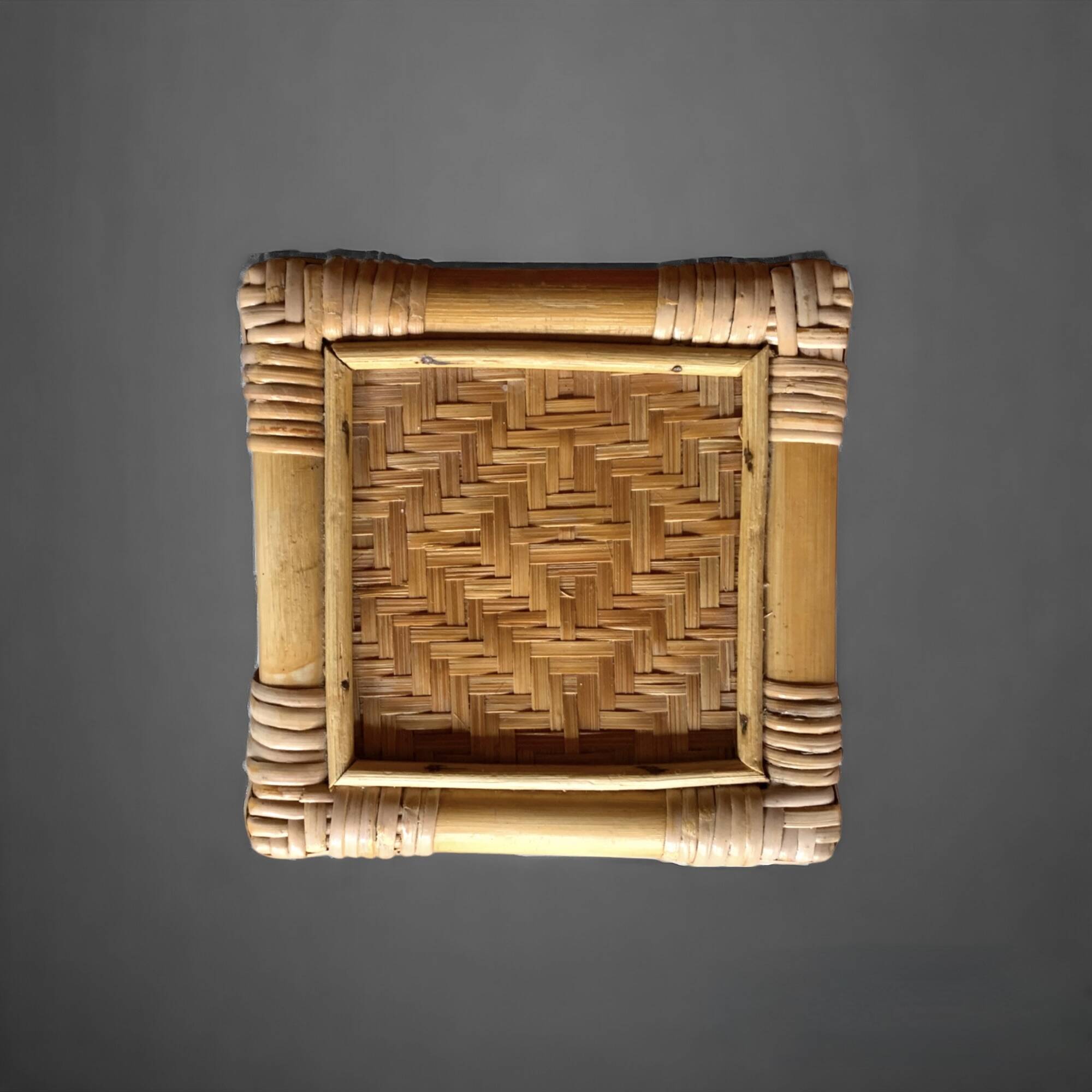 Plant holder or vintage saddle in bamboo and rattan