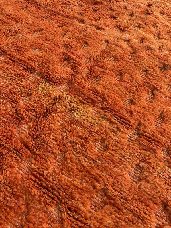 Limona - Tapis berbère Mrirt en laine orange
