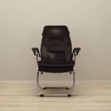 Fauteuil en velours marron, design danois, années 1970, production : Danemark