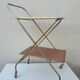 Vintage folding rolling service in Formica and brass plated