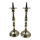 Pair of candle picnickers in silvered bronze