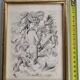 Engraving "Sirens" attributed to Suzanne Ballivet, framed under glass, 19 x 14 cm