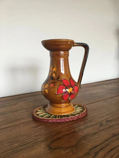 Pitcher, vintage glazed stoneware decanter