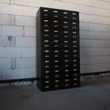 Vintage industrial wooden chest of drawers, apothecary, filling cabinet, 1930s