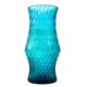 Postmodern vase, turquoise glass, designed by Z. Horbowy, Poland, 1970s