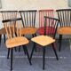 Set of 6 mismatched vintage chairs with bars and compass legs