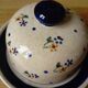 Hand-painted ceramic bell butter dish. Poland