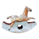 Ancien Cheval À Bascule XIXe Siècle En Bois Et Papier Mâché Peint