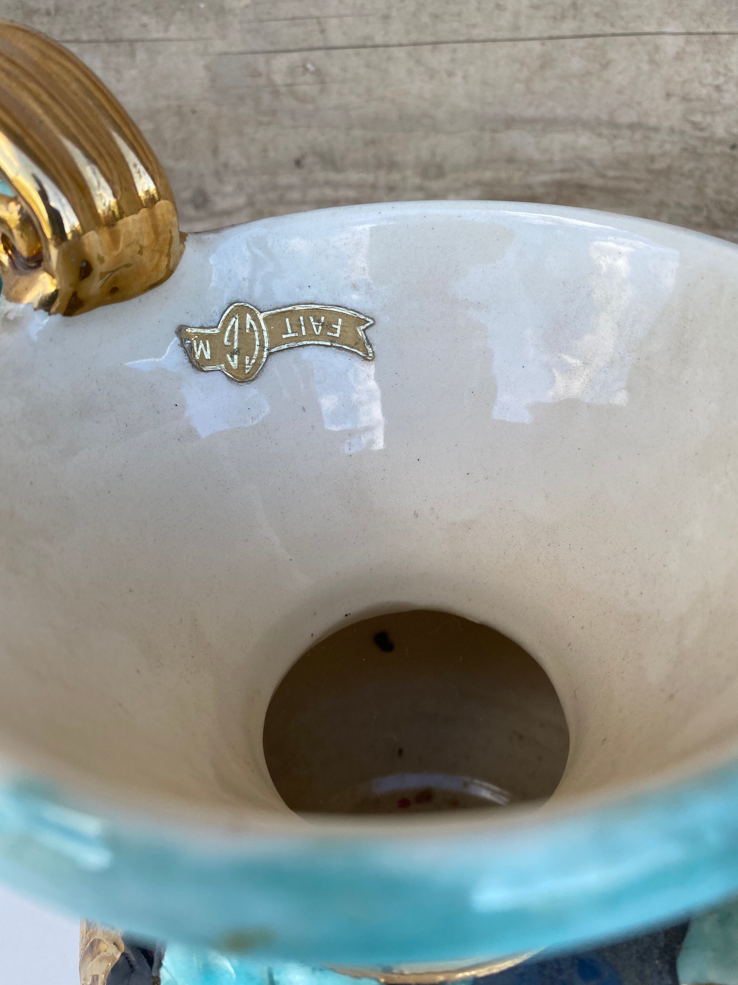 Vintage ceramic vase 1960 Vallauris