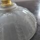 Antique opalescent pressed glass cup pendant lamp, art deco portable lamp