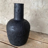 Black concrete effect vase