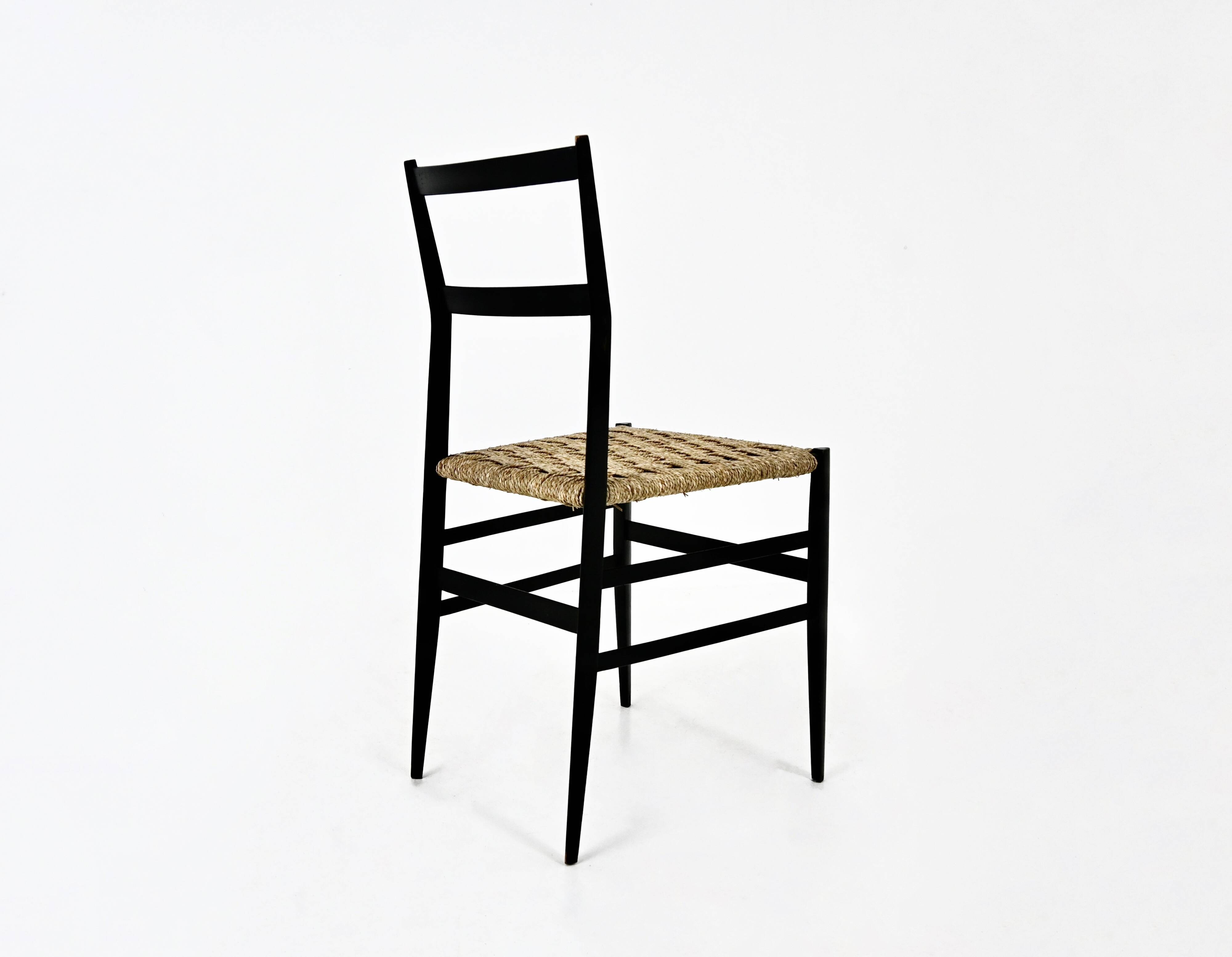 Set of 6 “Superleggera” Chairs by Gio Ponti for Cassina, 1950s