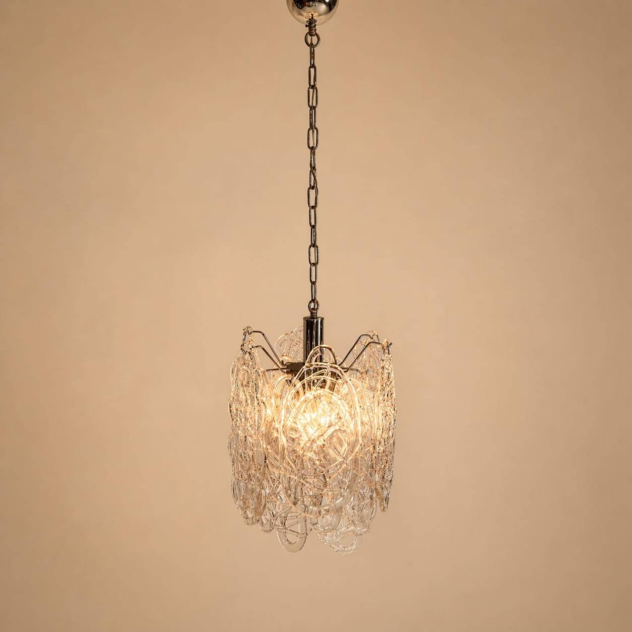 Pendentif en sucre filé par Vistosi pour Mazzega, années 1960.