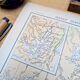 Map of the mountain ranges of France, original printed in 1896
