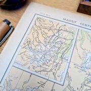 Map of the mountain ranges of France, original printed in 1896